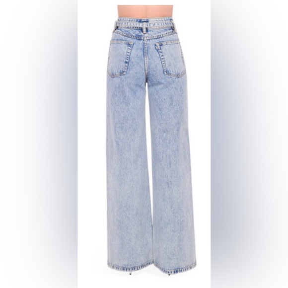 3.1 PHILLIP LIM  Denim Wide Leg Belted Jean in Malibu Blue sz 8 - Picture 3 of 3